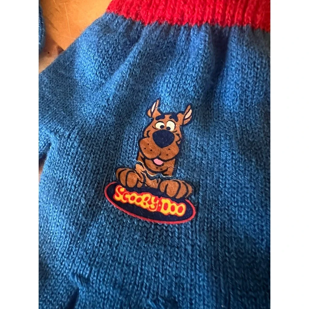 Vintage 2004 Scooby-Doo Blue Knit Gloves Blue Hanna Barbera Youth‎ Size Appliqué